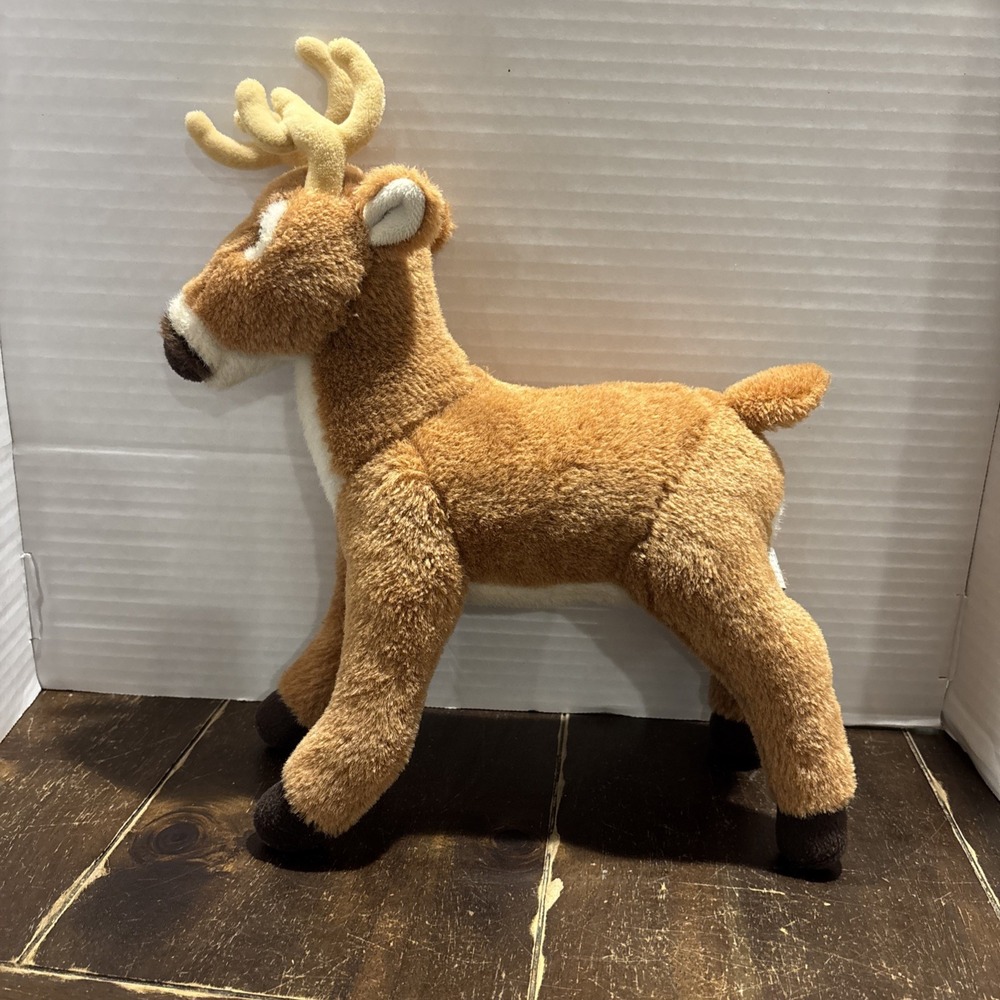 Giftable World Deer Plush Reindeer 14" Brown Standing Stuffed Animal Buck